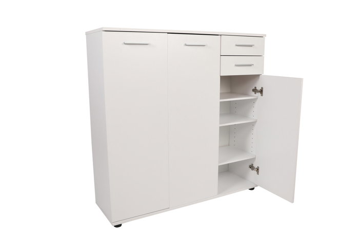 Hanah Home Zapatero Blanco con Dos Cajones